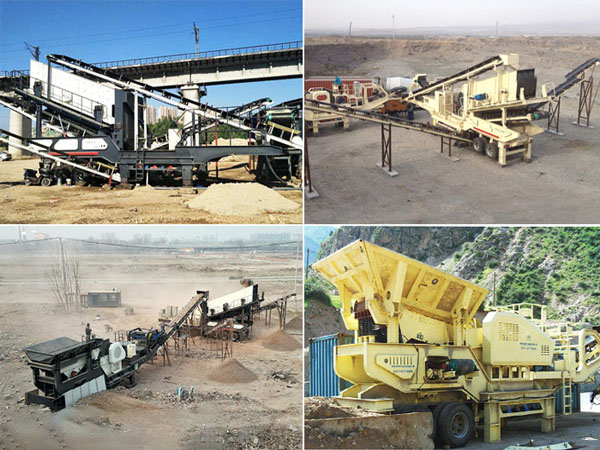 天宇重工鵝卵石移動制砂機生產線現場