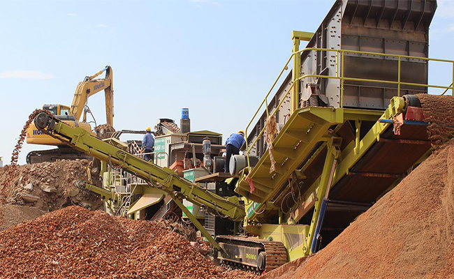 建筑垃圾破碎制砂現場